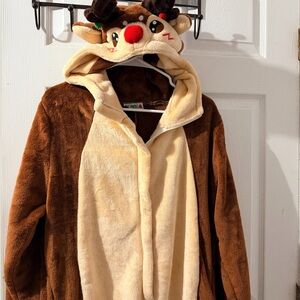 Reindeer Hooded Onesie Costume
